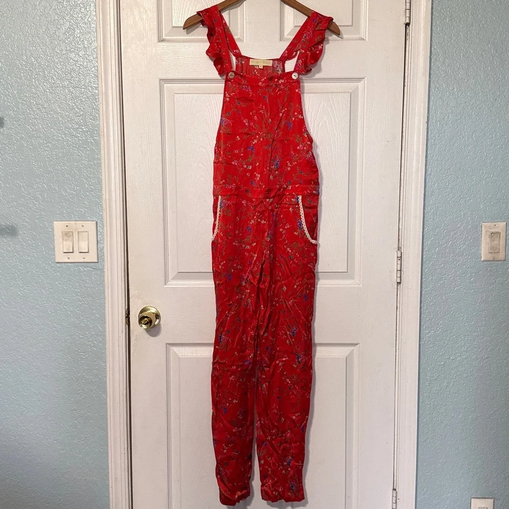 Paloma Blue Amalfi Overalls Silk Floral Bluebell Print Size Small - Picture 4 of 10